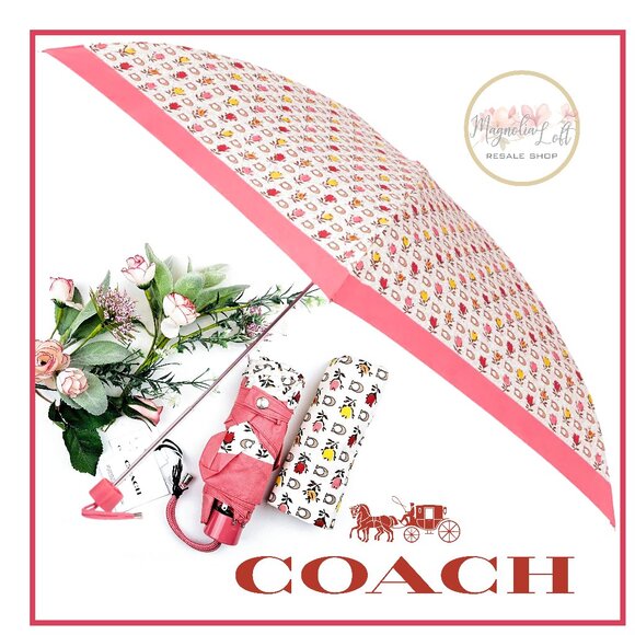 Coach Mini Umbrella in Badlands Floral Print - Picture 1 of 3